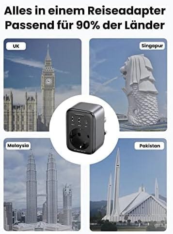 UGREEN Nexode Adaptor Anglia, Adaptor de Călătorie 30W cu USB-C Încărcare Rapidă, Adaptor de Călătorie 4-în-1 GaN pentru Irlanda, Scoția, Dubai, Maldive, Compatibil cu iPhone 15 Pro Max/15 - imagine 4