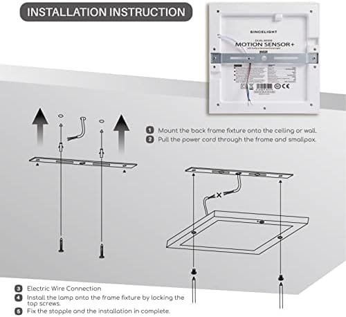 SINCELIGHT PIR LED - Lumină de plafon cu senzor de mișcare, 18W, formă ultrafină - imagine 5