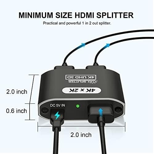 Spliter HDMI 1 Intrare 2 Ieșiri, 4K@30Hz pentru Monitoare Duble - imagine 6