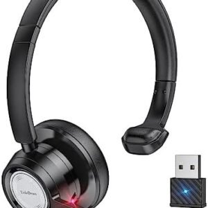 Căști Bluetooth Link Dream Trucker BH60 – Microfon rotativ 270°, 20 ore timp de convorbire, funcție de anulare a zgomotului, dongle USB inclus, ideale pentru birou, call center, acasă sau întâlniri online