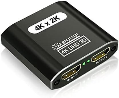 Spliter HDMI 1 Intrare 2 Ieșiri, 4K@30Hz pentru Monitoare Duble