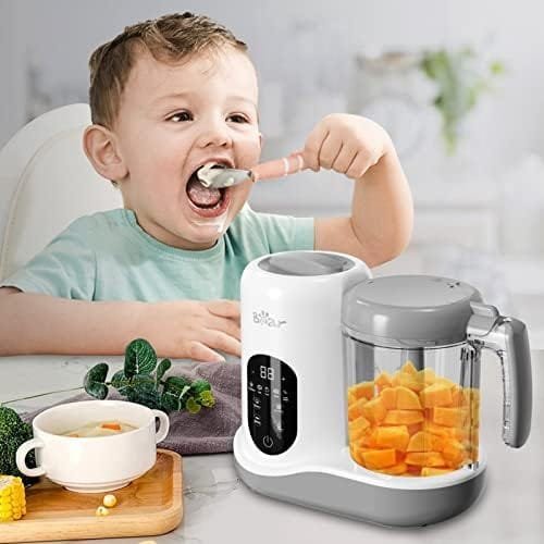 BEAR 2024 Aparat pentru hrană pentru bebeluși | Procesor de alimente pentru bebeluși, aburi, piure și blender, auto-gătire și măcinare | Maker pentru piure de alimente pentru bebeluși cu auto-curățare | Control tactil, alb - imagine 7