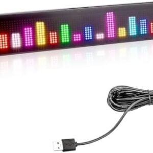 Afișaj LED Programabil Leadleds RGB – Panou cu Mesaje Derulante, Control prin Bluetooth și Aplicație, USB 5V, pentru Mașini, Taxiuri, Vitrine (23x5 cm)