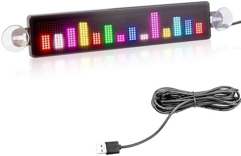 Afișaj LED Programabil Leadleds RGB – Panou cu Mesaje Derulante, Control prin Bluetooth și Aplicație, USB 5V, pentru Mașini, Taxiuri, Vitrine (23x5 cm)