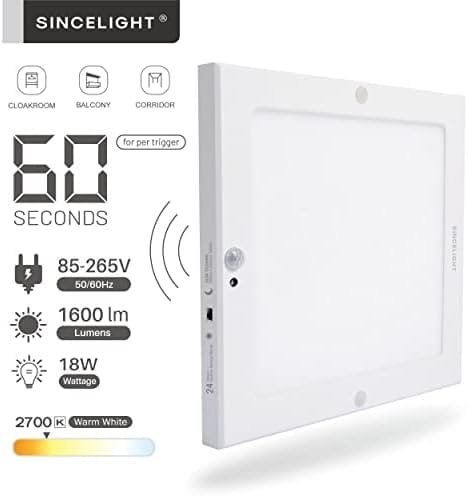 SINCELIGHT PIR LED - Lumină de plafon cu senzor de mișcare, 18W, formă ultrafină - imagine 2