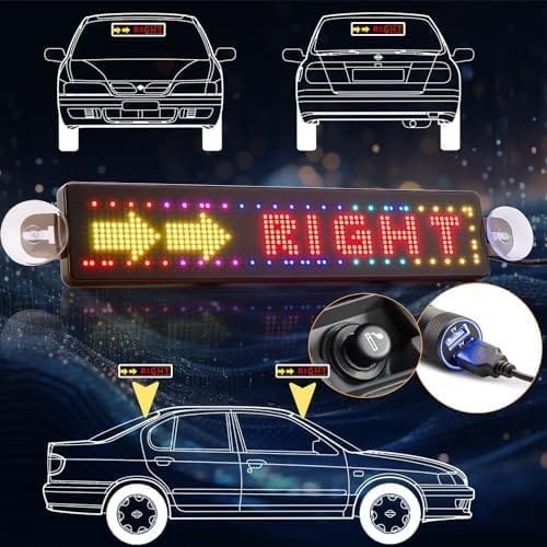 Afișaj LED Programabil Leadleds RGB – Panou cu Mesaje Derulante, Control prin Bluetooth și Aplicație, USB 5V, pentru Mașini, Taxiuri, Vitrine (23x5 cm) - imagine 9