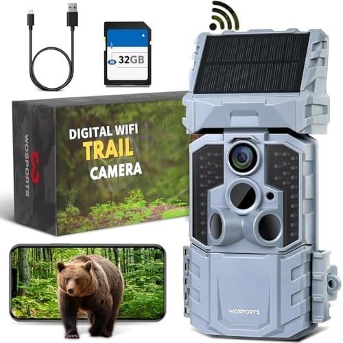 Cameră de Vânătoare WOSPORTS G600PRO WiFi cu Panou Solar de 7800mAh