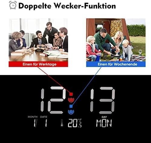 Lampă de noptieră WILIT 10 W cu funcție de încărcare, lumină de trezire, ceas de alarmă - imagine 3