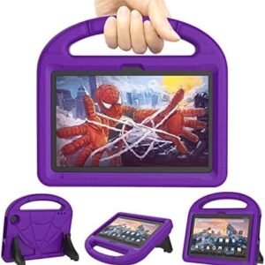 Husă pentru tabletă pentru copii, compatibilă cu tabletele Samsung iPad de 7 Inch (Doar Generația a 12-a) - Husă Patamiyar Ușoară și Rezistentă la Șocuri cu Suport Mâner Drăguț pentru Tablete de 7 Inch - Mov