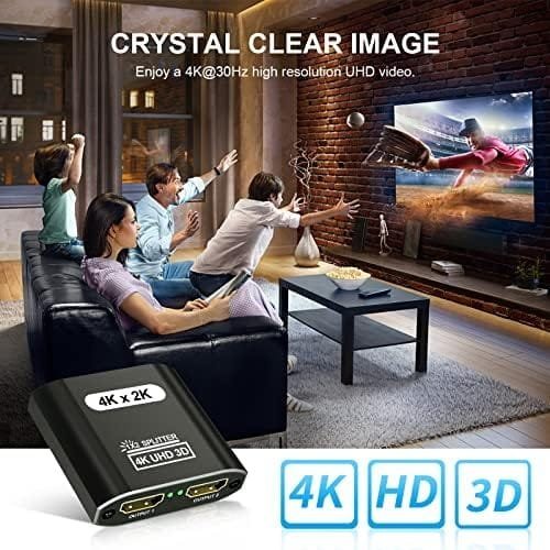 Spliter HDMI 1 Intrare 2 Ieșiri, 4K@30Hz pentru Monitoare Duble - imagine 7