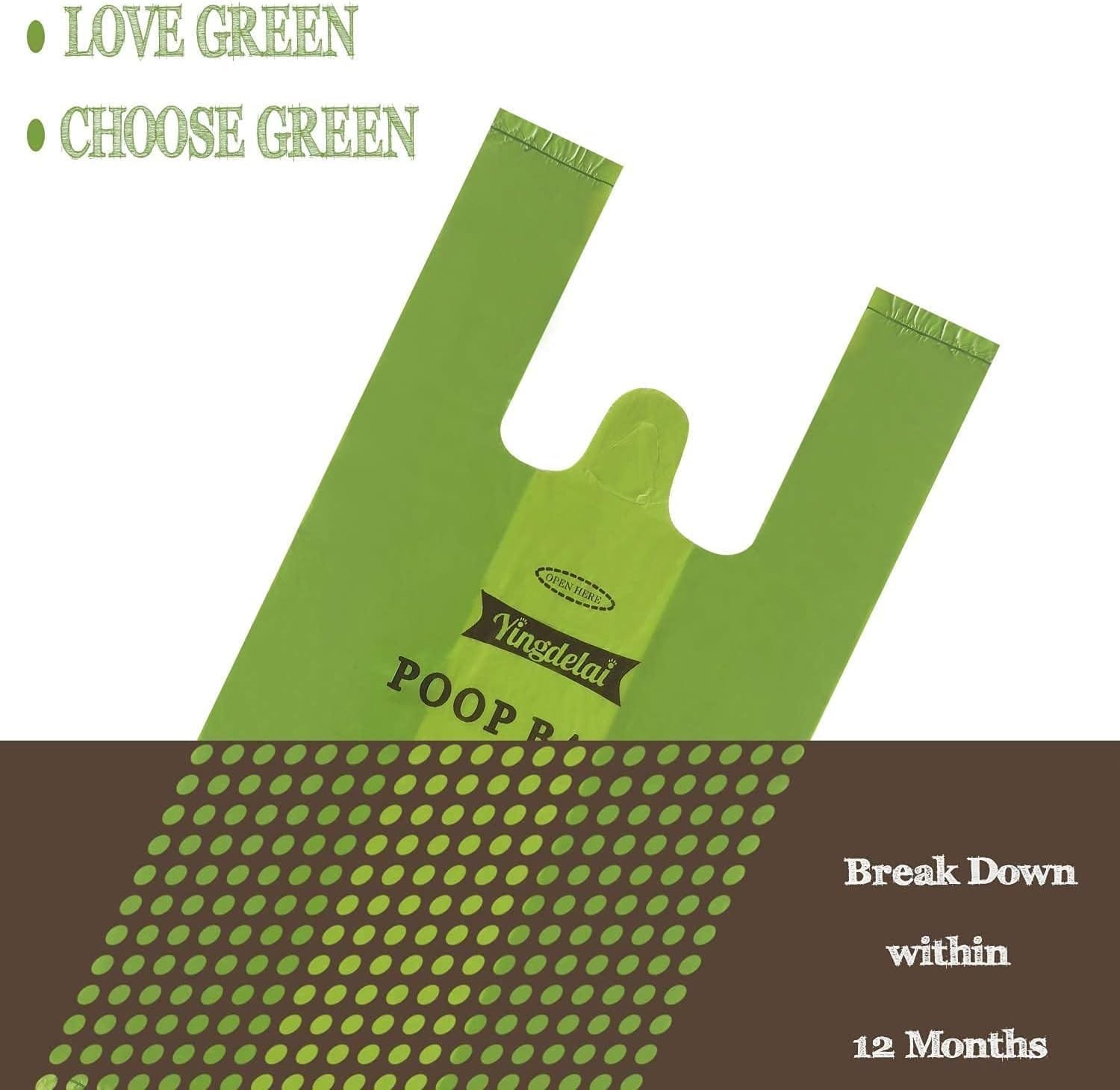 Yingdelai Pungi Biodegradabile pentru Excremente de Câine cu Mânere pentru Legare Ușoară - Pachet de 450 Pungi - imagine 6