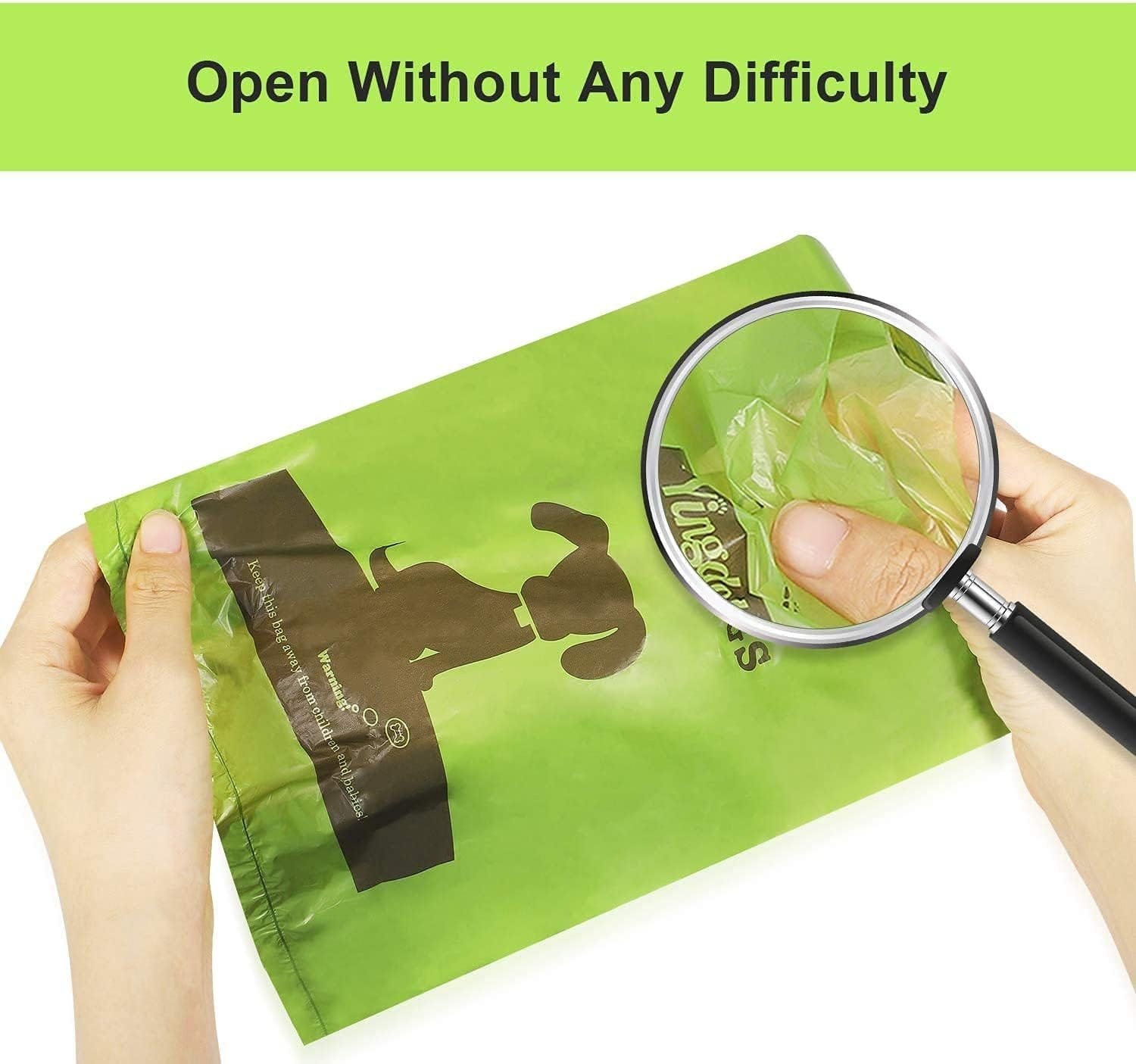 Yingdelai Pungi Biodegradabile pentru Excremente de Câine cu Mânere pentru Legare Ușoară - Pachet de 450 Pungi - imagine 3