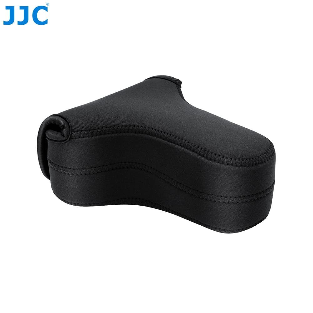 Husă JJC OC-S3 pentru camere mirrorless – Neopren moale și elastic, protecție împotriva zgârieturilor, șocurilor și prafului, cu închidere rapidă și prindere de curea – Negru