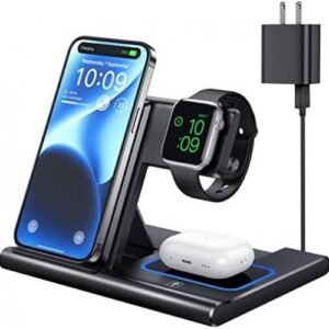 Stație de încărcare wireless, pentru iPhone 14 13 12 Pro & Max, Apple Watch Ultra S8 S7 S6 SE, Airpods Pro/3/2