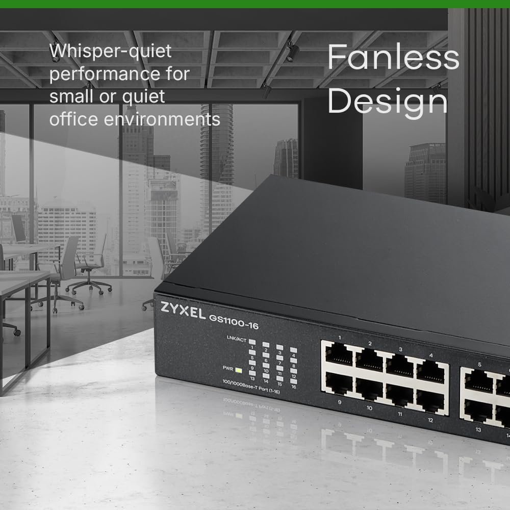 Switch ZyXEL GS1100-16-EU0103F, 16-Port Gigabit - imagine 4
