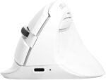 Mouse Vertical Wireless DeLUX M618mini – Ergonomic, Silențios, BT 5.2 + USB, 6 Butoane, 4000 DPI, Reîncărcabil (Alb)