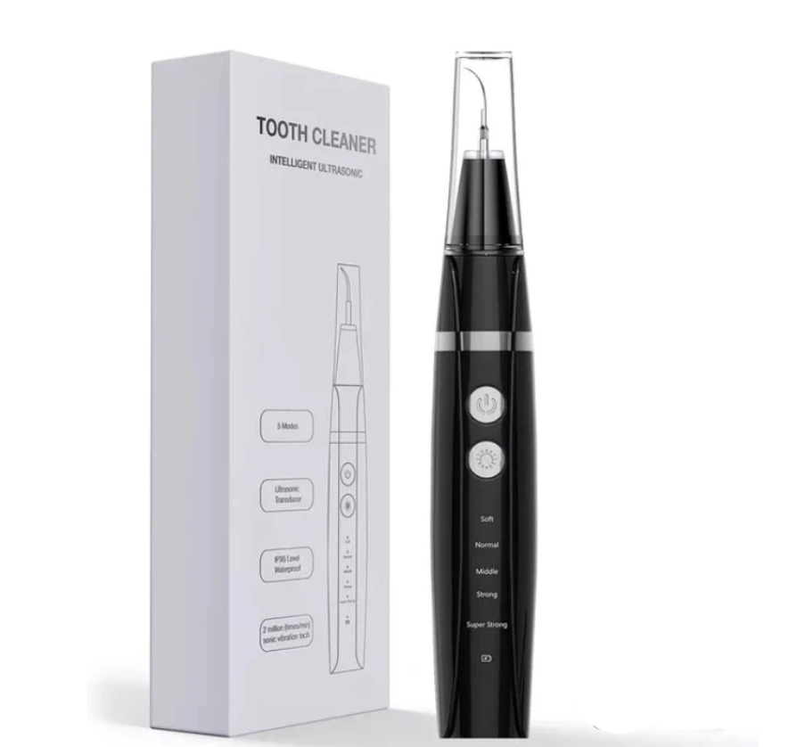 Aparat ultrasonic pentru curățarea dinților, îndepărtare placă și tartru, 5 moduri de intensitate, reîncărcabil USB, cleaner dentar inteligent
