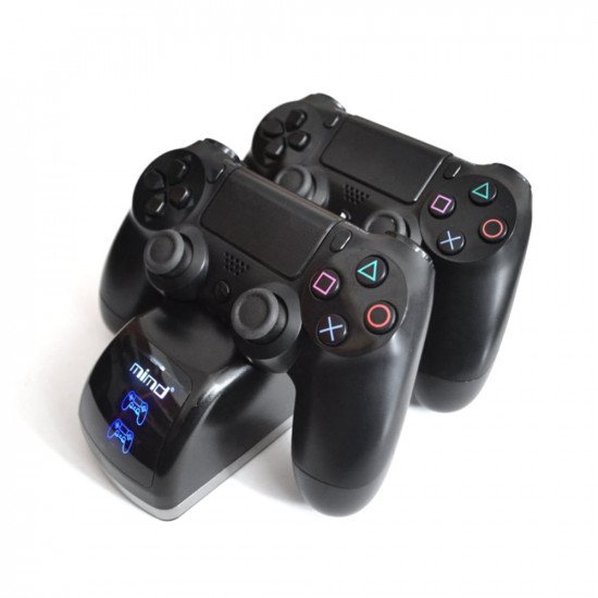 Stație dublă de încărcare pentru controller PS4 MIMD, dock charger pentru PlayStation 4 / PS4 Slim / PS4 Pro, indicator LED