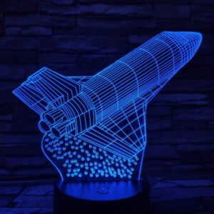 Lampă de veghe 3D Rocket pentru copii – Nice Dream, 16 culori LED, telecomandă inclusă