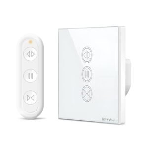 Întrerupător inteligent WiFi pentru rulouri și jaluzele electrice, cu telecomandă RF și funcție timer, compatibil Google Home & Smart Life – LoraTap