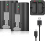 Set 2 Acumulatori 6040mAh cu Stație de Încărcare Compatibili Ring Video Doorbell 2/3/4, Spotlight Cam și Stick Up Cam