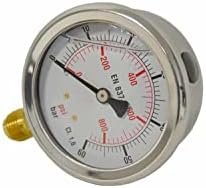 Manometru cu glicerină 63 mm, racord inferior BSPP 1/4", 0–250 bar – GLYMAN63UR1/4 - imagine 2