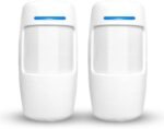 Set 2 senzori de mișcare PIR wireless, detector mișcare pentru sistem alarmă, cu LED indicator