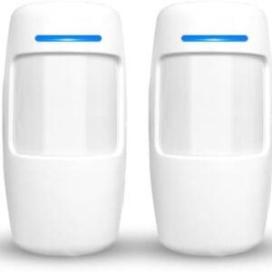 Set 2 senzori de mișcare PIR wireless, detector mișcare pentru sistem alarmă, cu LED indicator