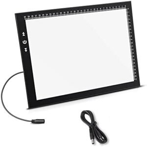 Tabletă luminoasă LED A4 pentru desen și copiere HSK, Light Pad cu luminozitate reglabilă pentru schițe, tatuaje, animație și Diamond Painting