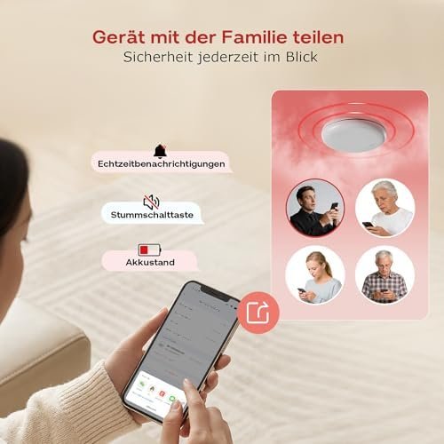 Detector inteligent de fum WiFi cu baterie 10 ani, notificări prin aplicație, funcție self-test și buton mute, compatibil Tuya & Smart Life, set 2 bucăți – Safeliveo - imagine 5