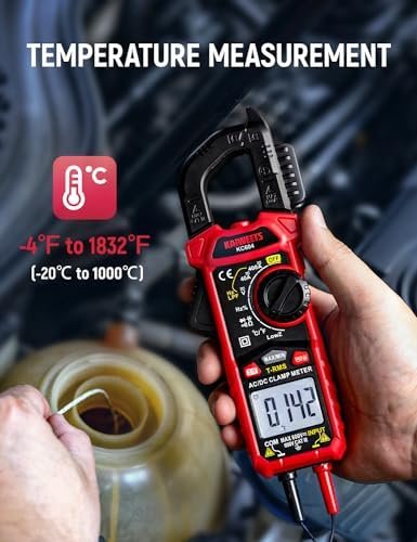 Clește Ampermetric Digital KAIWEETS KC604 AC/DC, True RMS 400A, Multimetru cu Temperatură, NCV, LowZ, LPF, Lanternă și Ecran Iluminat - imagine 5
