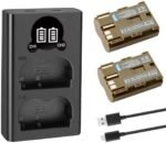 Set 2 baterii BP-511 / BP-511A + încărcător dual USB Joiry pentru camere Canon EOS și PowerShot