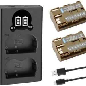 Set 2 baterii BP-511 / BP-511A + încărcător dual USB Joiry pentru camere Canon EOS și PowerShot