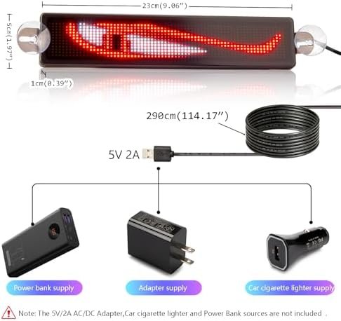 Panou LED RGB programabil cu text derulant, control Bluetooth prin aplicație, USB 5V, afișaj LED personalizabil pentru mașină, magazin, bar sau business – Leadleds - imagine 4