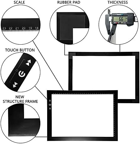 Tabletă luminoasă LED A4 pentru desen și copiere HSK, Light Pad cu luminozitate reglabilă pentru schițe, tatuaje, animație și Diamond Painting - imagine 4