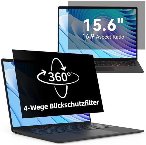 Filtru de confidențialitate laptop Protescreen 15.6” 16:9, protecție 360°, anti blue light & anti-glare