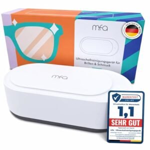 Curățător cu ultrasunete MFA pentru ochelari și bijuterii, aparat ultrasonic pentru aur, argint și accesorii – alb
