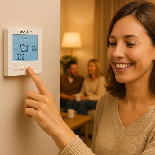 Termostat programabil AVStar pentru centrală pe gaz, display LCD iluminat, alimentare pe baterii - imagine 2