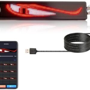 Panou LED RGB programabil cu text derulant, control Bluetooth prin aplicație, USB 5V, afișaj LED personalizabil pentru mașină, magazin, bar sau business – Leadleds