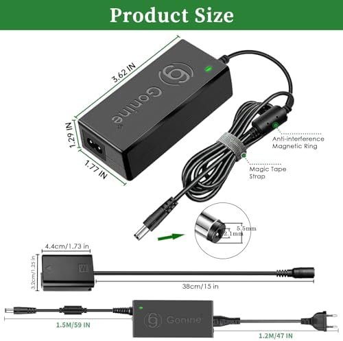 Adaptor alimentare Gonine AC-PW20 7.6V 2A (PSY0762000) pentru camere Sony – alimentare continuă tip dummy battery - imagine 6