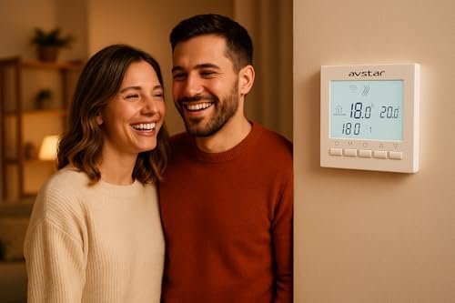 Termostat programabil AVStar pentru centrală pe gaz, display LCD iluminat, alimentare pe baterii - imagine 3