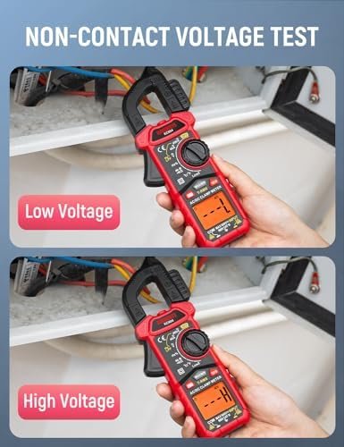Clește Ampermetric Digital KAIWEETS KC604 AC/DC, True RMS 400A, Multimetru cu Temperatură, NCV, LowZ, LPF, Lanternă și Ecran Iluminat - imagine 8
