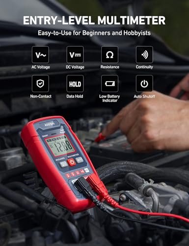 Multimetru digital AstroAI MUS4KRD 4000 Counts cu Auto Range, NCV și tester tensiune AC/DC pentru măsurare voltaj, rezistență și continuitate - imagine 2