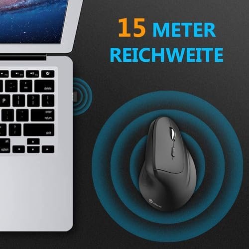 Mouse ergonomic vertical wireless iClever, 6 butoane, DPI reglabil 1000/1600/2000/2400, mouse optic 2.4G confortabil pentru laptop, PC, Mac și Windows - imagine 5