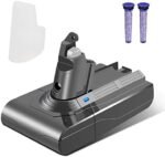 Baterie de schimb 4000mAh 21.6V pentru Dyson V6, acumulator Li-Ion compatibil cu Dyson V6/DC58/DC59/DC61/DC62/DC74 + 2 filtre gratuite