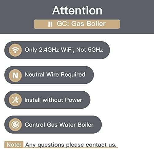 Termostat inteligent WiFi MOES pentru încălzire pe apă/gaz, control prin aplicație Tuya Smart Life, programabil, compatibil Alexa & Google Home - imagine 4