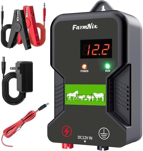 Generator electric pentru gard electric 12KV, energizator 2 Jouli cu LED indicator, rază până la 15 km, protecție animale sălbatice pentru ferme și grădini