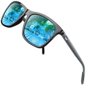 Ochelari de soare Wayfarer polarizați unisex, stil clasic, lentile UV400, design retro casual – GQUEEN