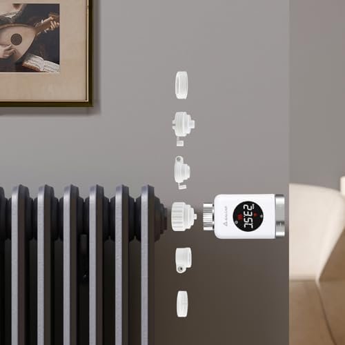 Termostat Inteligent pentru Calorifer SALCAR TRV801W WiFi, Smart Radiator Thermostat cu LCD, Compatibil Alexa & Google Home, Tuya, Fără Hub - imagine 7