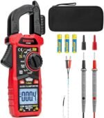Clește Ampermetric Digital KAIWEETS KC604 AC/DC, True RMS 400A, Multimetru cu Temperatură, NCV, LowZ, LPF, Lanternă și Ecran Iluminat